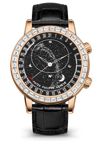 Patek Philippe Celestial 6104 Rose Gold Black Watch 6104R-001